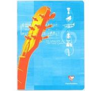 Clairefontaine 3307C Un Cahier Agrafé de Musique et Chants - 24x32 cm - 48 Pages Grands Carreaux et Portées - Papier Blanc 90 g - Couverture Carte Pelliculée - Couleur Aléatoire