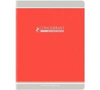 Cahier piqûre 96 pages seyès, papier 90 g, couverture en carte recyclée rouge, format 24 x 32 cm CONQUERANT - rouge