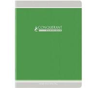 Cahier piqûre 96 pages seyès, papier 90 g, couverture en carte recyclée verte format 24 x 32 cm CONQUERANT - vert