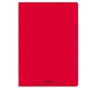 Cahier piqûre Clairefontaine 21x29,7cm, 96 pages grands carreaux, Rouge Rouge G