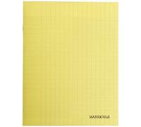 Cahier Piqures Grand Carreaux Polypropylene 17x22 48p 90g Jaune