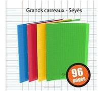 Cahier polypro 24x32 96p grands carreaux seyes vert cambridge G
