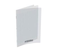 Cahier Polypro incolore 24x32 CONQUERANT Grands Carreaux Séyès 140p 90g