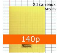 Cahier Polypro Jaune CALLIGRAPHE 17x22 140p Grands Carreaux Séyès 90g
