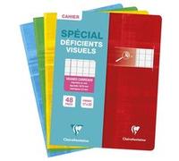 Cahier pour déficients visuels de 48 pages Seyès Clairefontaine Modèle aléatoire E