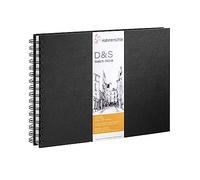 Cahier pour dessin et croquis - Fpormat paysage -140g - A5-80 Feuilles - Noir à spirale