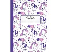 Cahier: quadrillé petits carreaux thème licorne | 21 X 29,7 | 100 pages | idéal pour les maths, le Pixel Art, le dessin, la prise de notes...