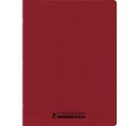 Cahier recy t recyclable, 96 pages seyès 90 g, couverture polypropylène rouge, format 24 x 32 cm CONQUERANT - rouge