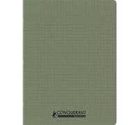 Cahier recy t recyclable, 96 pages seyès 90 g, couverture polypropylène vert, format 24 x 32 cm CONQUERANT - vert