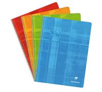 Clairefontaine 8351C Un Cahier à Spirale - 24x32 cm - 180 Pages Grands Carreaux - Papier Blanc 90 g - Couverture Carte Pelliculée Couleur Aléatoire