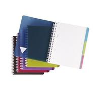 Clairefontaine 329755C Linicolor Intensive Evolutiv'Book Un Carnet à Spirale Perforé - A5+ 16x21cm - 180 Pages Petits Carreaux Cadrées - Papier Blanc 90g - Couverture Polypro Couleur Aléatoire