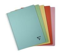 Cahier reliure intégrale Linicolor ESSENCE A4 180 pages petits carreaux couverture plastique polypropyène rainuré - Rouge garance