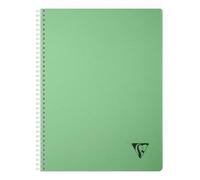 Cahier reliure intégrale Linicolor ESSENCE A4 180 pages petits carreaux couverture plastique polypropyène rainuré - Vert sauge