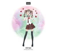 Cahier Seyes 48 pages grands carreaux - Little School: Cahier d’école pour écriture, exercices scolaires, devoirs - Broché 48 pages - Format A4 (21x29,7cm) - Couverture « Manga girl heart »