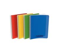 Cahier spirale 100 pages 5x5 90 g avec couverture polypropylène assortie, format 17 x 22 cm CONQUERANT - selon disponibilité