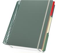 Cahier Spirale A4 - Carnet De Notes Petit Carreaux 5mm - Cahier A4 Spirale Reliure Souple Notebook - 90g/M² Papier Bloc Note Mémo - 120 Feuilles Vert Carnet Dessin Couverture Souple