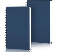 Cahier Spirale A5-2 Pièces Carnet De Notes Quadrillé - 14x21cm Bloc Note A5-100g/M² Carreaux 5mm Notebook A5-120 Pages/60 Feuilles Carnet Spirale Dessin Voyage, Bleu Foncé