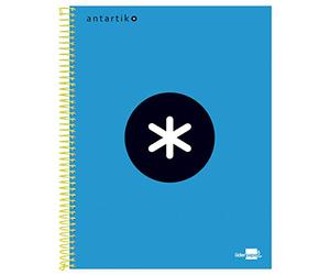 Cahier Spirale Liderpapel Série Antartik A4 210X297Mm 120F 100G/M2 Quadrillage 5Mm 4 Trous Coil-Lock Bleu