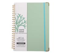 Cahier Spirale Ligné Vert, Carnet de Notes Portable pour étudiants | Papier, Bande Élastique et Fer, Format 29,5x22,5x2,8cm, Réunions, Idées, Agendas