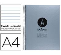 Cahier spirale Navigator A4 Micro couverture doublée 80h 90 g horizontal sans bandes 4 trous