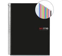 Cahier Spirale Nb-18 A5 200 Feuilles 5x5mm Polypropylène Noir Miquelrius 47044