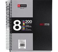 Cahier Spirale Nb-8 A5 200 Feuilles 5x5mm Polypropylène Noir Miquelrius 42007