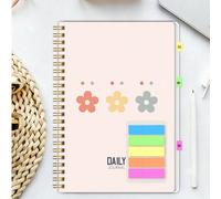 Cahier spirale non daté A5 - 108 pages, agenda hebdomadaire et journalier, notes de réunion, journal personnel, plan d'études, design minimaliste pour la maison, le bureau, l'école, la fête des enseig