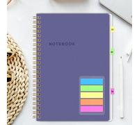Cahier spirale non daté A5 - 108 pages, agenda hebdomadaire et journalier, notes de réunion, journal personnel, plan d'études, design minimaliste pour la maison, le bureau, l'école, la fête des enseig