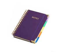 Cahier Spirale pour a5 Similicuir avec Séparateurs Colorés Cahier | pour papier lisse 90g/m², écriture recto-verso pour tache, pour idéal pour notes rapides et listes