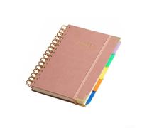 Cahier Spirale pour a5 Similicuir avec Séparateurs Colorés Cahier | pour papier lisse 90g/m², écriture recto-verso pour tache, pour idéal pour notes rapides et listes