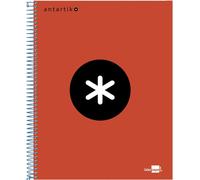 Cahier Spirale Série Antartik A5 148x210mm 120f 100g/M² Quadrillage 5mm 6 Trous Coil-Lock Rouge