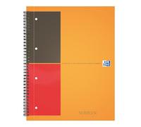 Cahier spirales Oxford Notebook A4+ 23 x 29,7 cm - Perforé 4 trous - Blanc ligné - 160 pages
