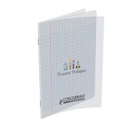 Cahier TP piqûre 17x22cm 32 pages Seyès+32 pages unies.Couverture PP incolore
