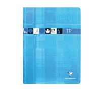 Cahier Travaux Pratiques Piqué - CLAIREFONTAINE - 24x32cm - 80 pages - Grands carreaux/Seyès - Rouge/Bleu clair