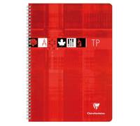 Clairefontaine 8907C Un Cahier à Spirale de Travaux Pratiques - 17x22 cm - 80 Pages Grands Carreaux 90 g et Unies Blanches 125 g - Couverture Carte Pelliculée - Couleur Aléatoire