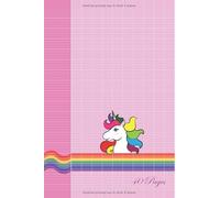 Cahier Très Grands Carreaux - Papier Seyes 3mm entre chaque ligne - Rose Unicorn - 40 pages: Petit format : 15.2 x 22.9 cm (6 x 9 inches) - carreau 12mm par 12mm - Cahier licorne fille maternelle & CP