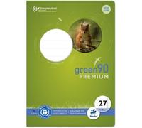 Cahier Ursus Green 040780027 - LIN27, A5, 16 feuilles, 90 g/qm, ligné 9 mm avec lignes de bordure