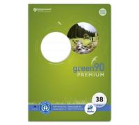 Cahier Ursus Green 040782038 - LIN38, A4, 16 feuilles, 80 g/qm, quadrillé 5 mm avec marges, perforé, perforé