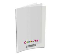 Cahier vie agrafé conquérant classique couverture polypropylène a4+ 24x32cm 96 pages 48 lignées 10mm/48 unies 90g