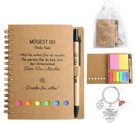 Cahiers À Spirales A6 Cadeaux D'adieu Pour Collègues Qui Changent De Travail Stylo À Bille En Bois Porte - Clés Des Cadeaux Pour Les Meilleurs Collègues Cadeau De Remerciement Pour Collègues