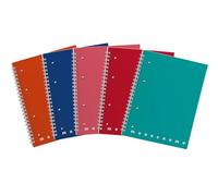 Pigna Cahiers à spirale Maxi Monochrome – 5M, 5 mm, 4 trous, microperforés, A4 – Pack 5