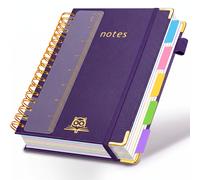 Cahiers à spirales reliés en couverture rigide pour le travail, 6,2'' x 8,2'', 300 pages, cahier à 5 sujets avec séparateurs et onglets, journal à spirales A5 Rose Gold