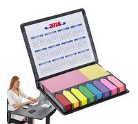 Cahiers autocollants, cahier autocollant - Jeu d'annotation créatifs | Ensemble de papeterie pour boîtes à notes en cuir PU, bloc-notes pour index colorés, cartes de drapeaux pour fichiers