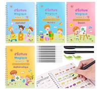 Cahiers Calligraphes Français - - 18PCS - 4 Cahier Calligraphie Pratique Réutilisable - 2 Stylo