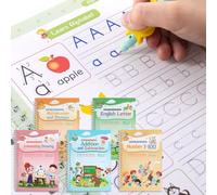 Cahiers d’exercices magiques pour l’écriture et la calligraphie - Réutilisables - 4 grands livres A4 et stylos (français non garanti)