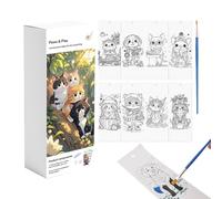 Cahiers De Coloriage À L'Eau Pour - Kit De Cahier De Dessin,Activité Créative à l'Eau à Thème Animaux Mignons avec Stylo - Pour Garçon, Fille, Adulte, Voyage, Maison, École et Jardin