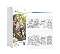 Cahiers De Coloriage À L'Eau Pour,Kit Dessin Gribouillage,Livre D'Activité De Peinture Aquarelle À Thème Animaux Mignons - Garçon Fille Élève Maison Voyage École Maternelle Salle Jeu