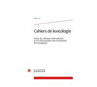 Cahiers de lexicologie 1961 - Gaston Gross - Classiques Garnier - broché - Revue