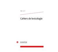Cahiers de lexicologie 1965 - Gaston Gross - Classiques Garnier - broché - Revue