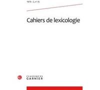 Cahiers de lexicologie